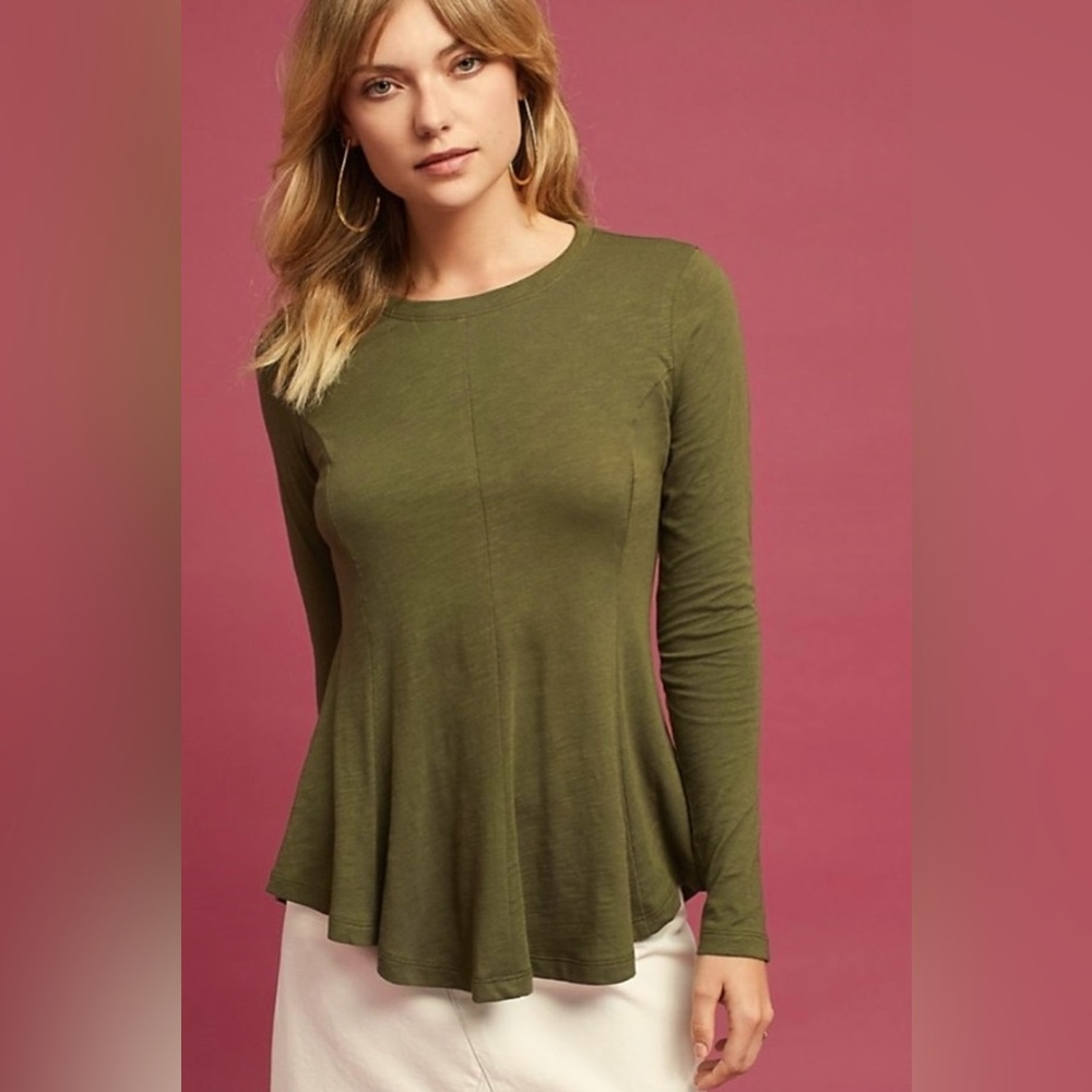 Anthropologie Eri + Ali Flared Function Long Sleeve Top
